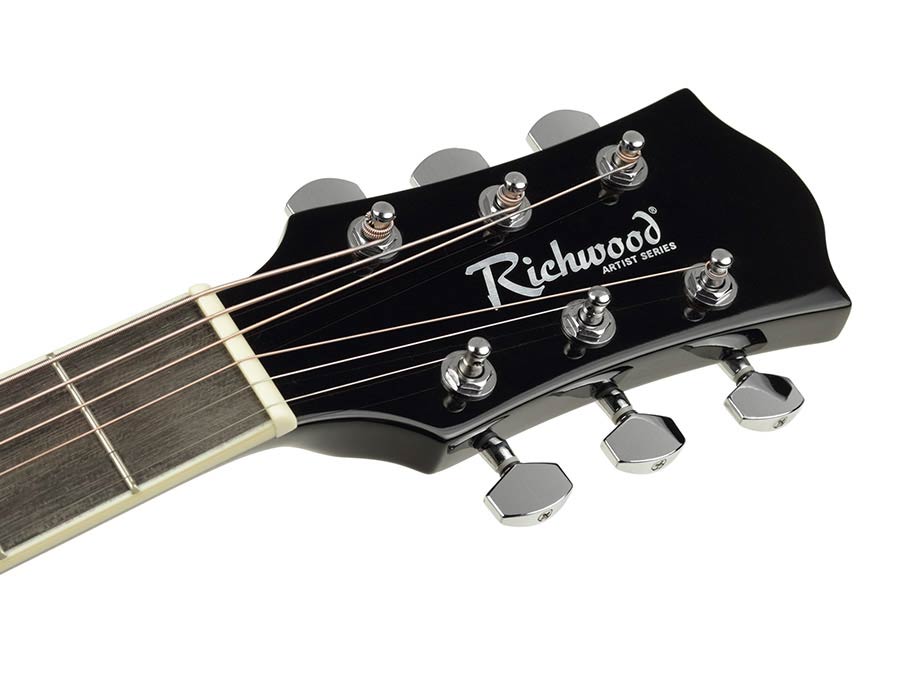 Richwood RD12CEBK Електро-акустична китара Dreadnought Cutaway, EQ5 адаптер с тунер, черен гланц