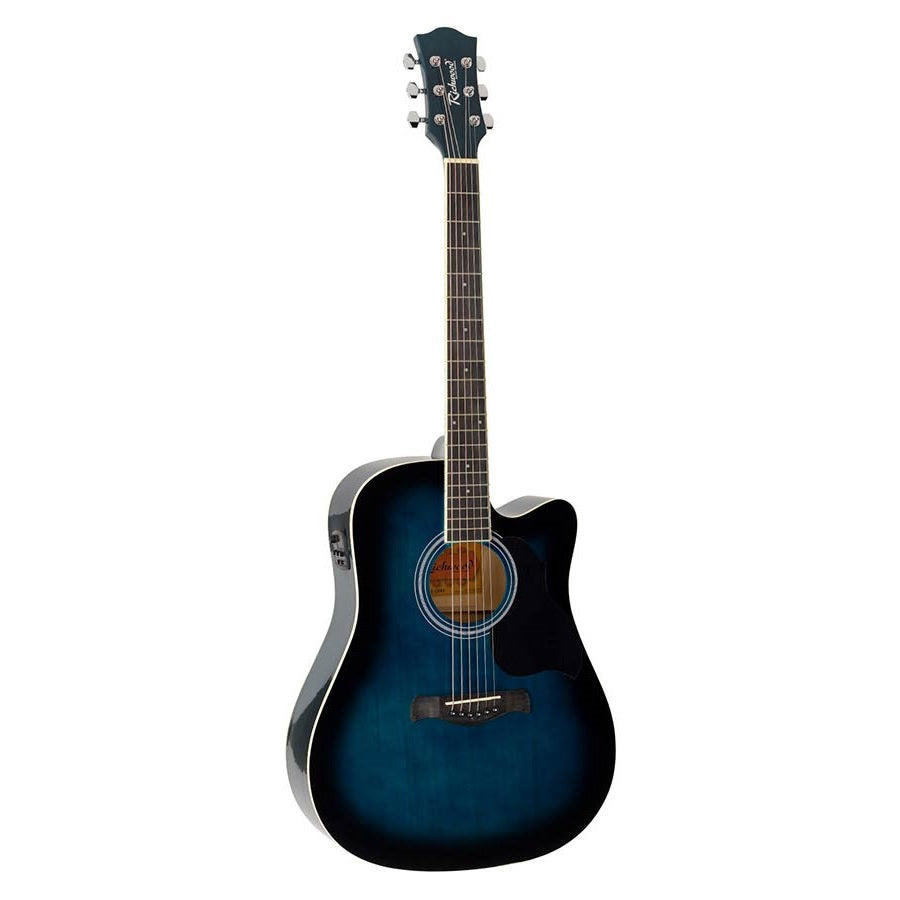 Richwood RD12CEBS Електро-акустична китара Dreadnought Cutaway, EQ5 адаптер с тунер, син сънбърст гланц