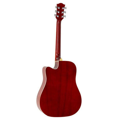 Richwood RD12CERS Електро-акустична китара Dreadnought Cutaway, EQ5 адаптер с тунер, червен сънбърст гланц