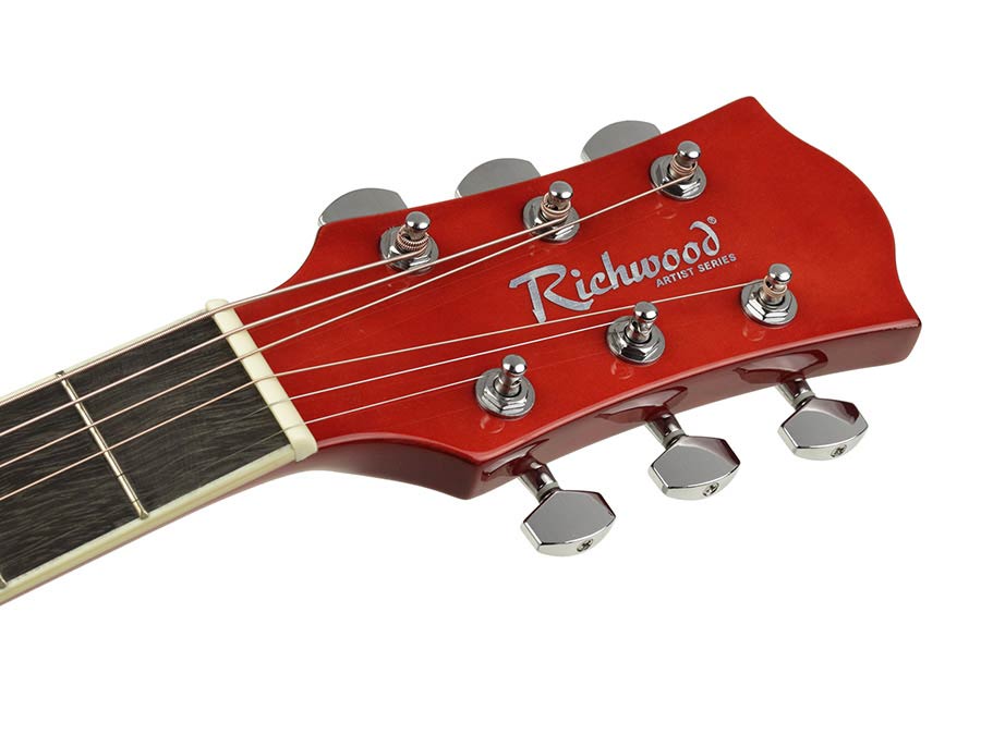 Richwood RD12CERS Електро-акустична китара Dreadnought Cutaway, EQ5 адаптер с тунер, червен сънбърст гланц