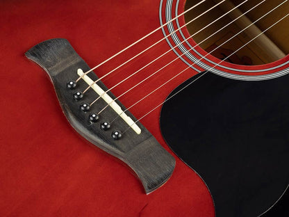 Richwood RD12CERS Електро-акустична китара Dreadnought Cutaway, EQ5 адаптер с тунер, червен сънбърст гланц