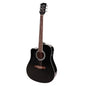 Richwood RD12LCEBK Електро-акустична китара за левичари Dreadnought Cutaway, EQ5 адаптер с тунер, черен гланц