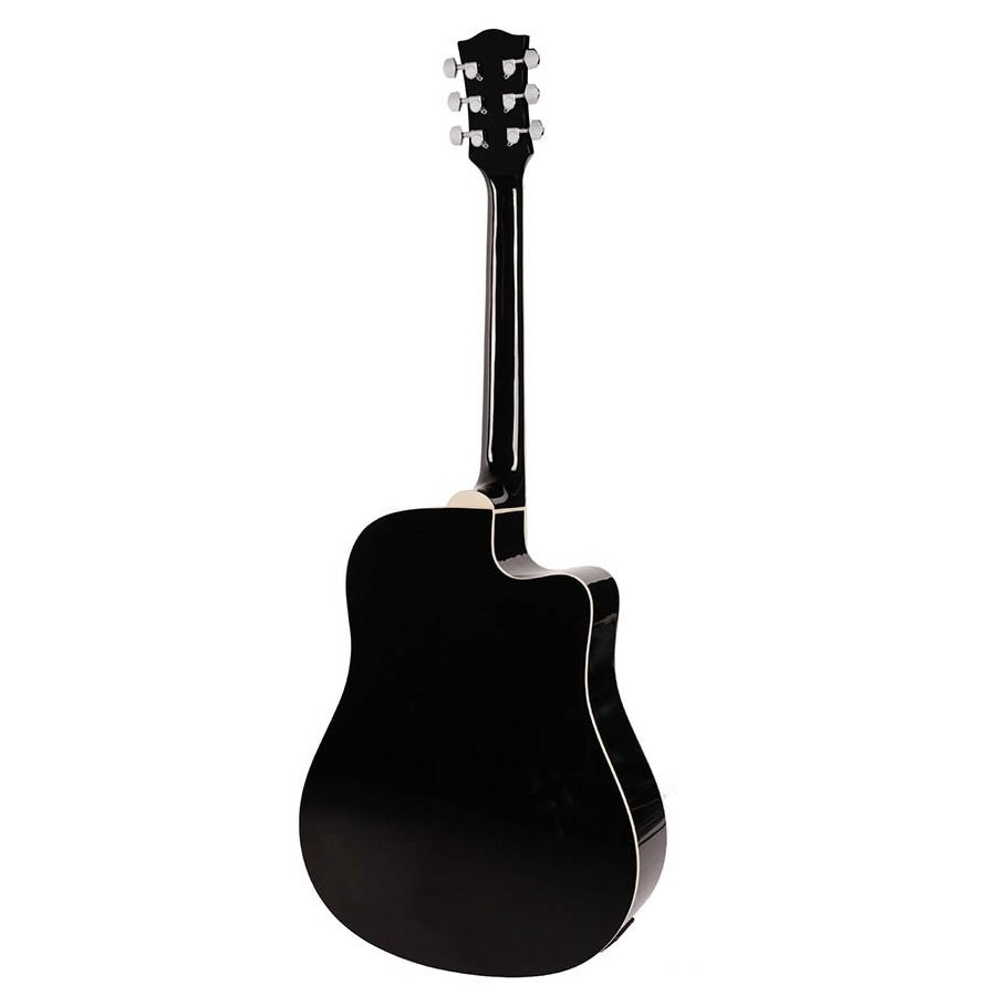 Richwood RD12LCEBK Електро-акустична китара за левичари Dreadnought Cutaway, EQ5 адаптер с тунер, черен гланц