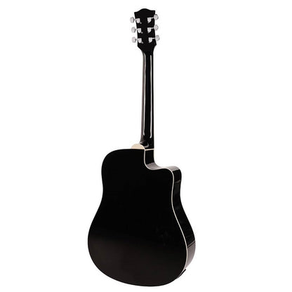 Richwood RD12LCEBK Електро-акустична китара за левичари Dreadnought Cutaway, EQ5 адаптер с тунер, черен гланц