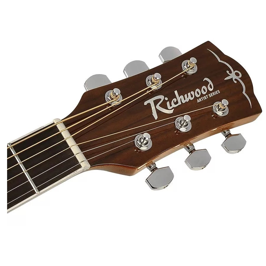 Richwood RD17CE Електро-акустична китара Dreadnought Cutaway, Artist Series, масивен смърч Sitka, Fishman адаптер, натурален гланц