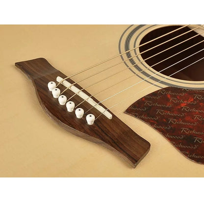 Richwood RD17CE Електро-акустична китара Dreadnought Cutaway, Artist Series, масивен смърч Sitka, Fishman адаптер, натурален гланц