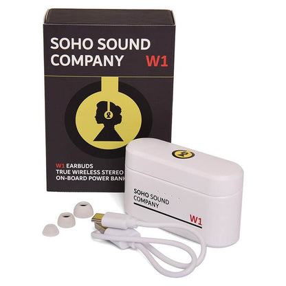 SOHO W1 Безжични слушалки, power bank, touch control, бели
