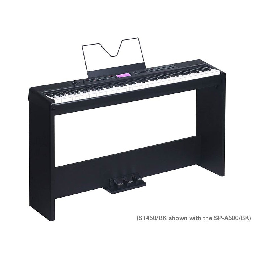 Medeli ST450BK Дървена стойка за цифрово пиано SPC120, SPC220 и SPA500, с 3 педала, черна