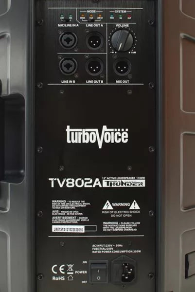 TurboVoice TV802A Активна 2-way тонколона, Class D, DSP, 800 W