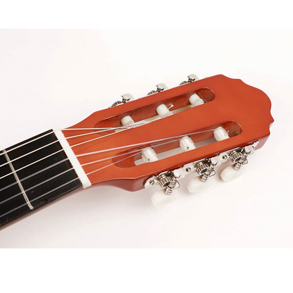 TurboVoice CG44 Класическа китара 4/4, регулируем тръс род, Натурален гланц