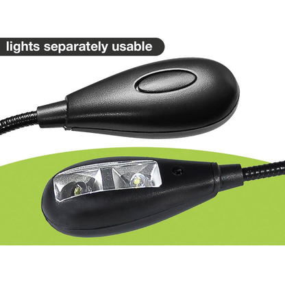 Boston MSL504 Двустранна LED лампа за пюпитър с щипка и USB кабел, черна