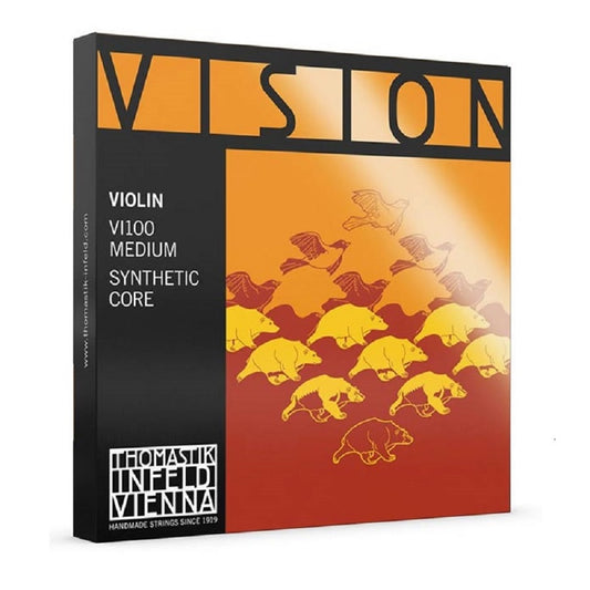Thomastik Vision VI100 Комплект 4 струни за цигулка 4/4, Medium, синтетично ядро