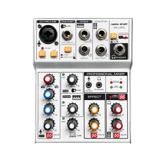 VoiceKraft VKUPC Пасивен миксер 2 моно канала / 1 stereo, USB и Bluetooth