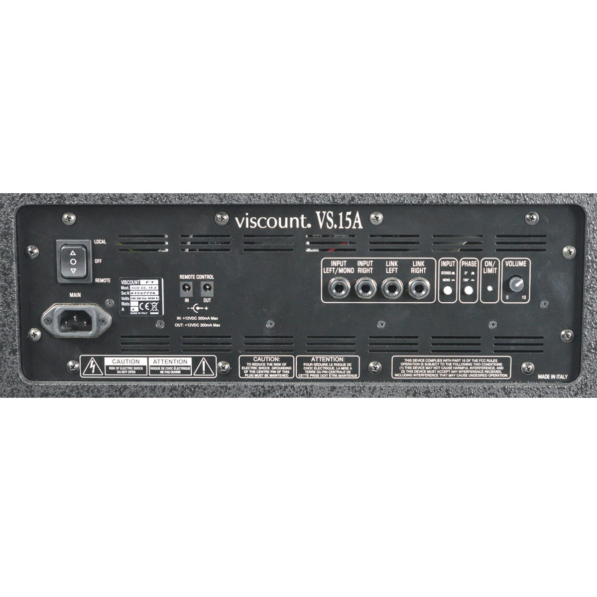 Viscount VS15A Sub Активен професионален subwoofer, 625 W RMS, за органи и аудио системи