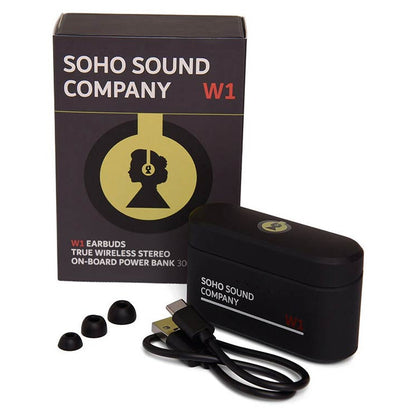 SOHO W1BK Безжични слушалки, power bank, touch control, черни