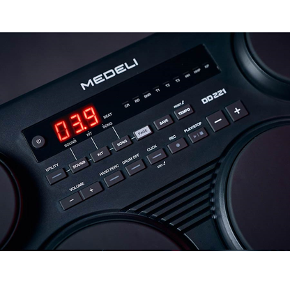 Medeli DD221 Комплект електронни барабани, със 7 падa, педали и включени палки, черен