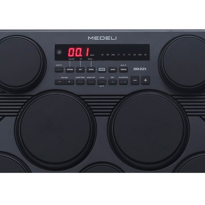 Medeli DD221 Комплект електронни барабани, със 7 падa, педали и включени палки, черен