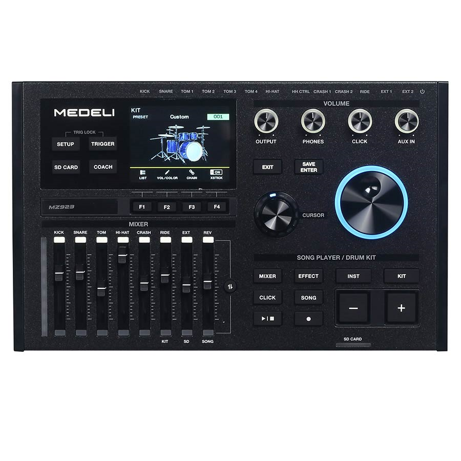 Medeli MZ923 Премиум комплект електронни барабани, с 12 части и включен хардуер, винтидж палисандър