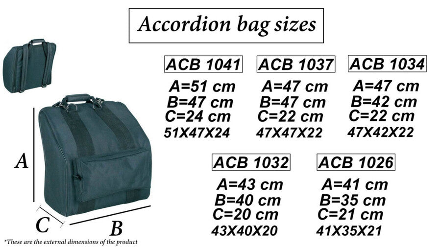 Boston ACB1041 Калъф за акордеон, черен, 120 баса